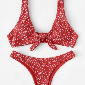 adorable red tie bikini set :)